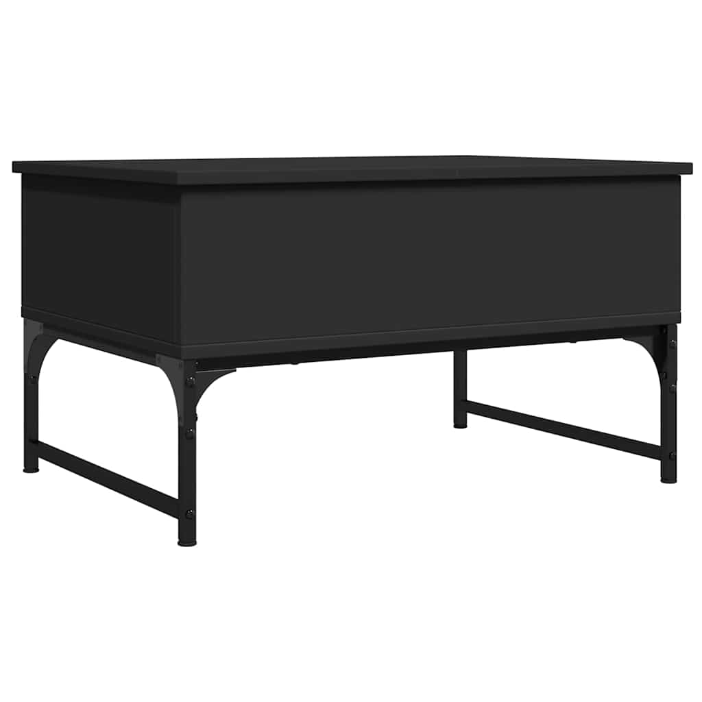 fekete szerelt fa és fém dohányzóasztal 70 x 50 x 40 cm