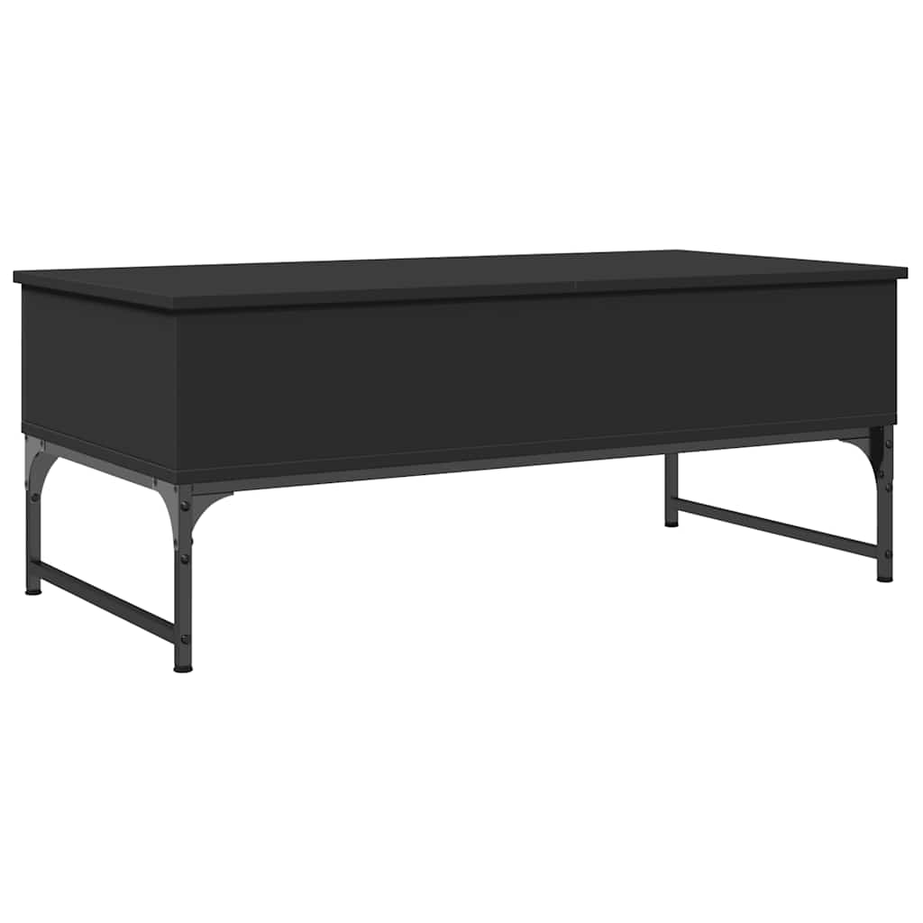 fekete szerelt fa és fém dohányzóasztal 100 x 50 x 40 cm