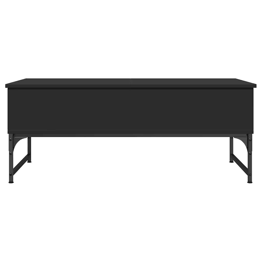 fekete szerelt fa és fém dohányzóasztal 100 x 50 x 40 cm