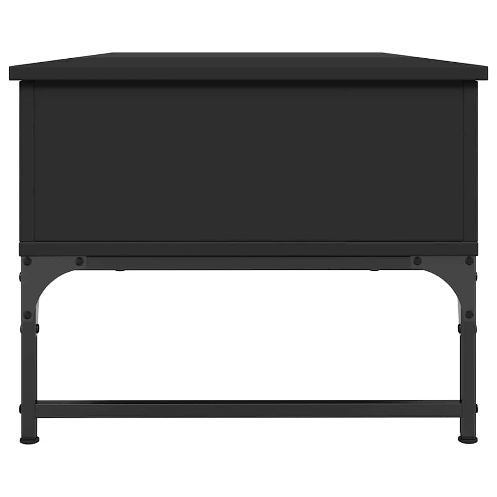 fekete szerelt fa és fém dohányzóasztal 100 x 50 x 40 cm