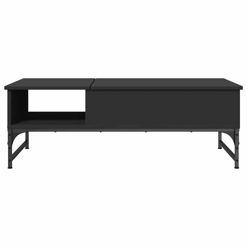fekete szerelt fa és fém dohányzóasztal 100 x 50 x 35 cm