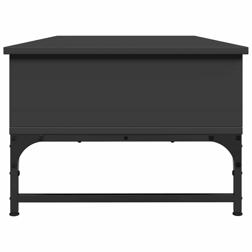fekete szerelt fa és fém dohányzóasztal 100 x 50 x 35 cm