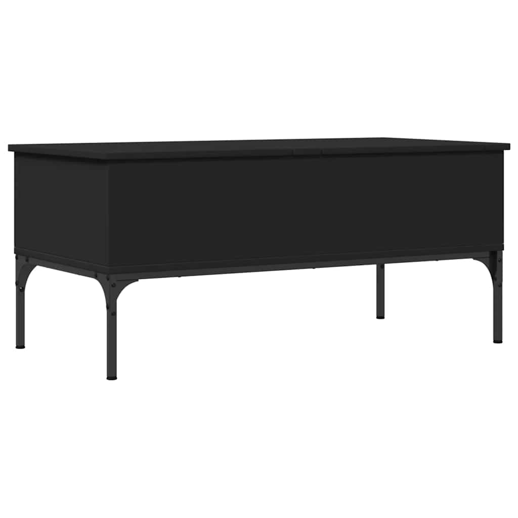 fekete szerelt fa és fém dohányzóasztal 100 x 50 x 45 cm