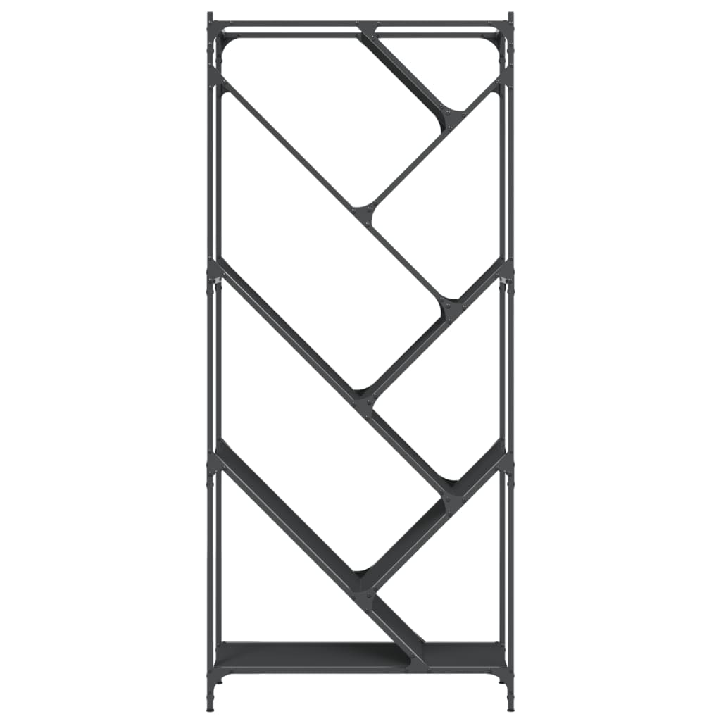 fekete szerelt fa és fém könyvszekrény 79 x 30 x 180 cm