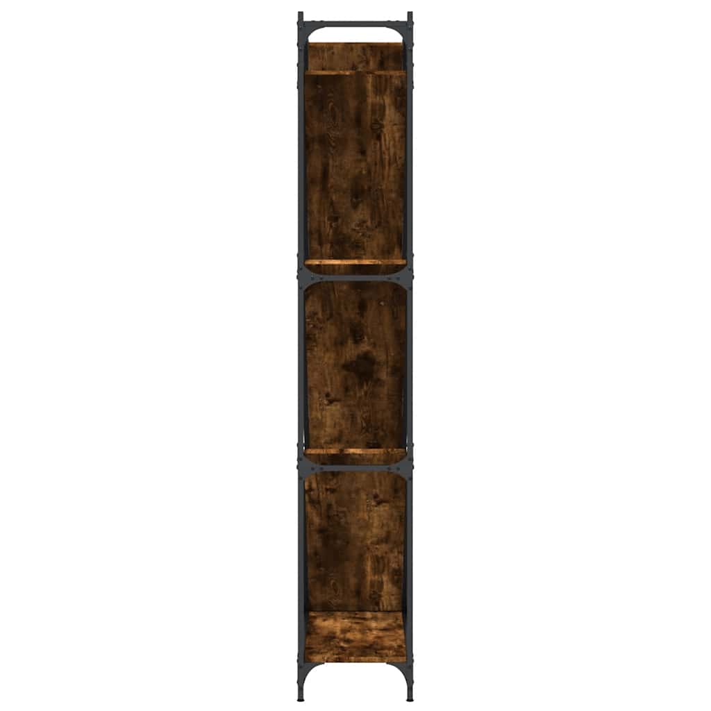 füstös tölgy színű szerelt fa és fém könyvszekrény 79x30x180 cm