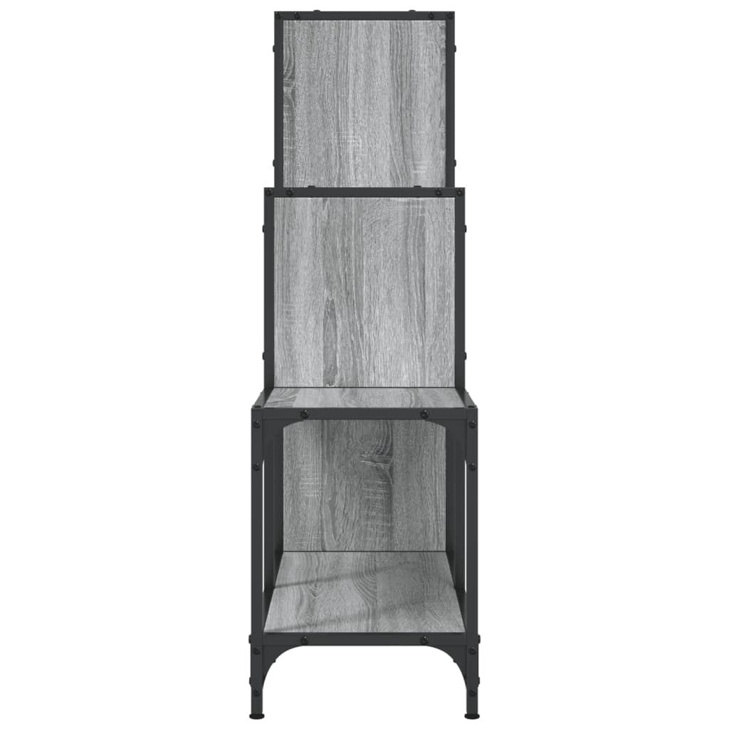 szürke sonoma szerelt fa és fém könyvszekrény 92 x 30 x 102 cm