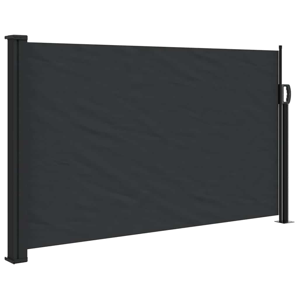 fekete behúzható oldalsó napellenző 120 x 500 cm