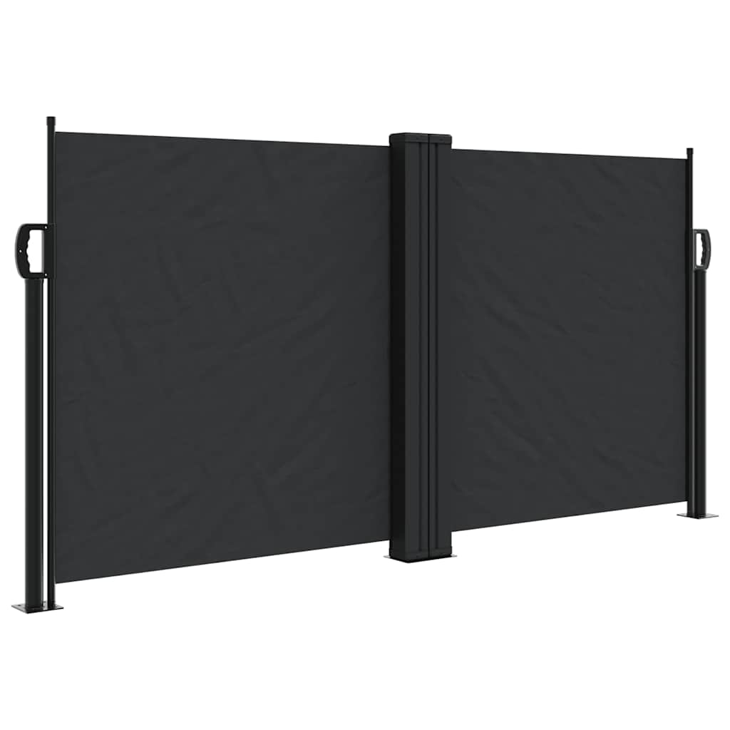 fekete behúzható oldalsó napellenző 120 x 1000 cm
