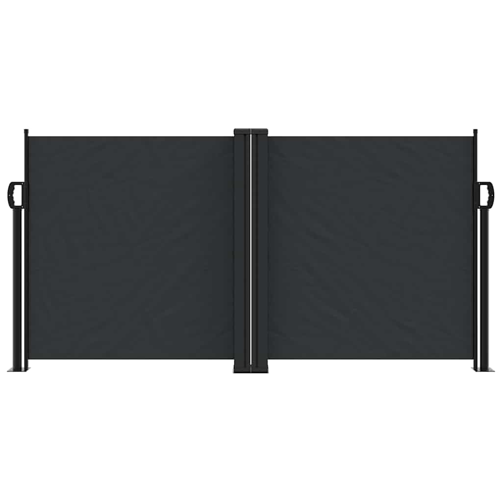 fekete behúzható oldalsó napellenző 120 x 1000 cm