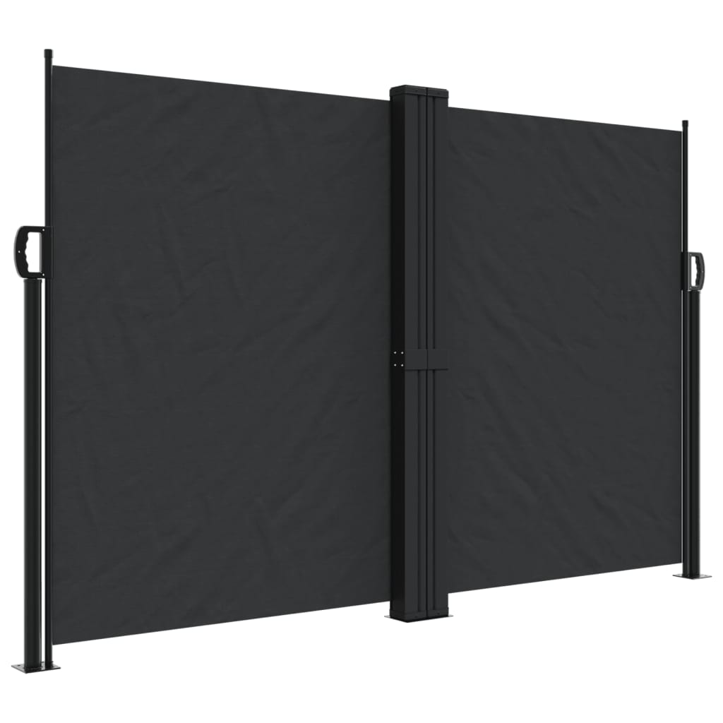 fekete behúzható oldalsó napellenző 160 x 1000 cm