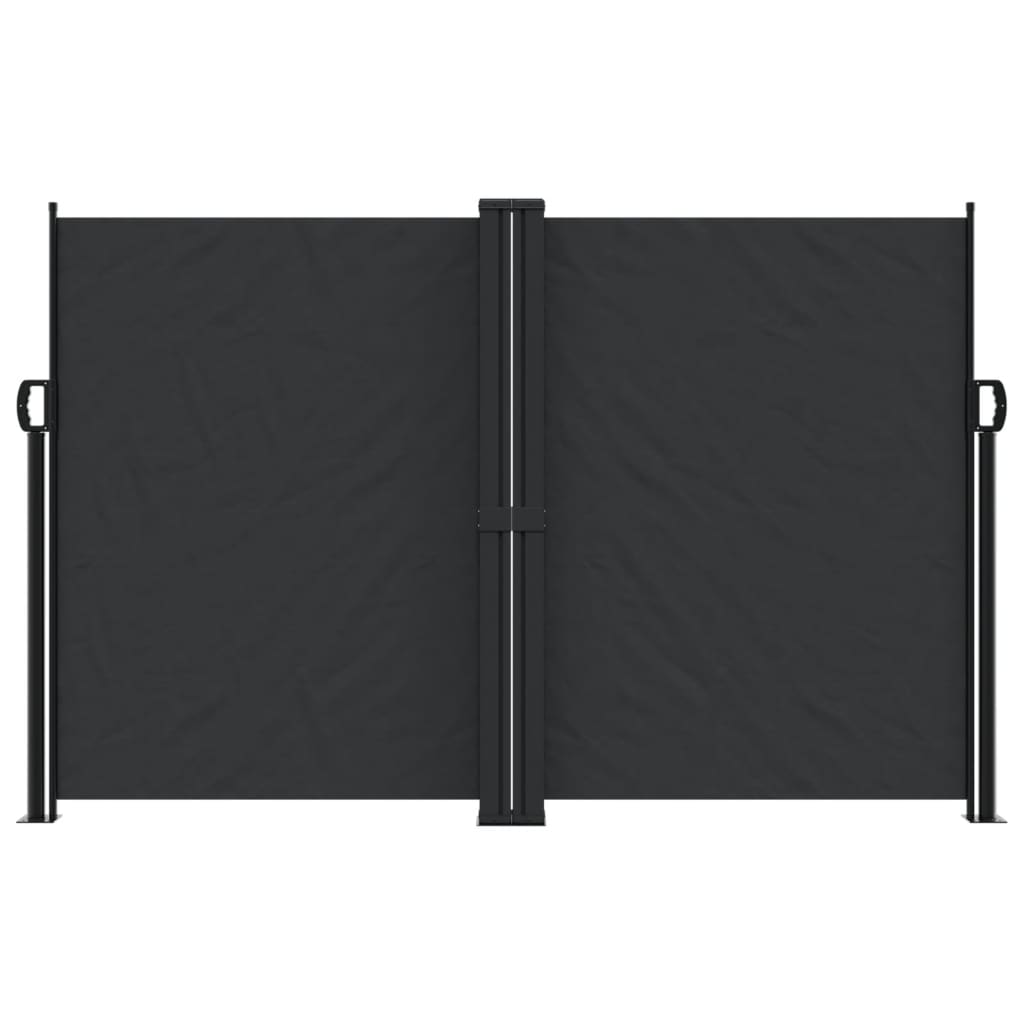 fekete behúzható oldalsó napellenző 160 x 1000 cm