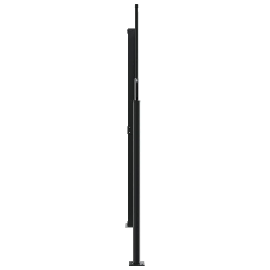 fekete behúzható oldalsó napellenző 160 x 1000 cm