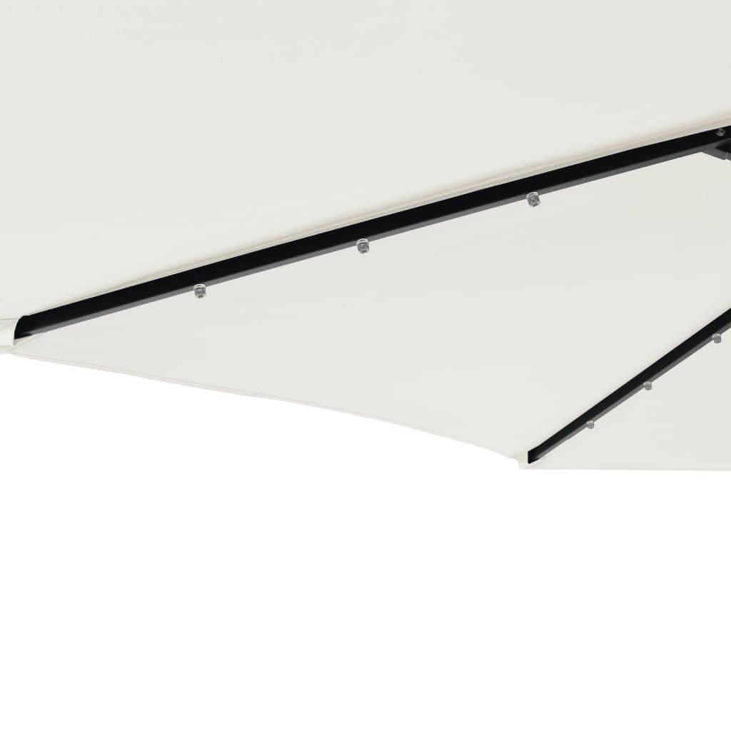 fehér kerti napernyő LED-del és acél rúddal 225 x 225 x 212 cm