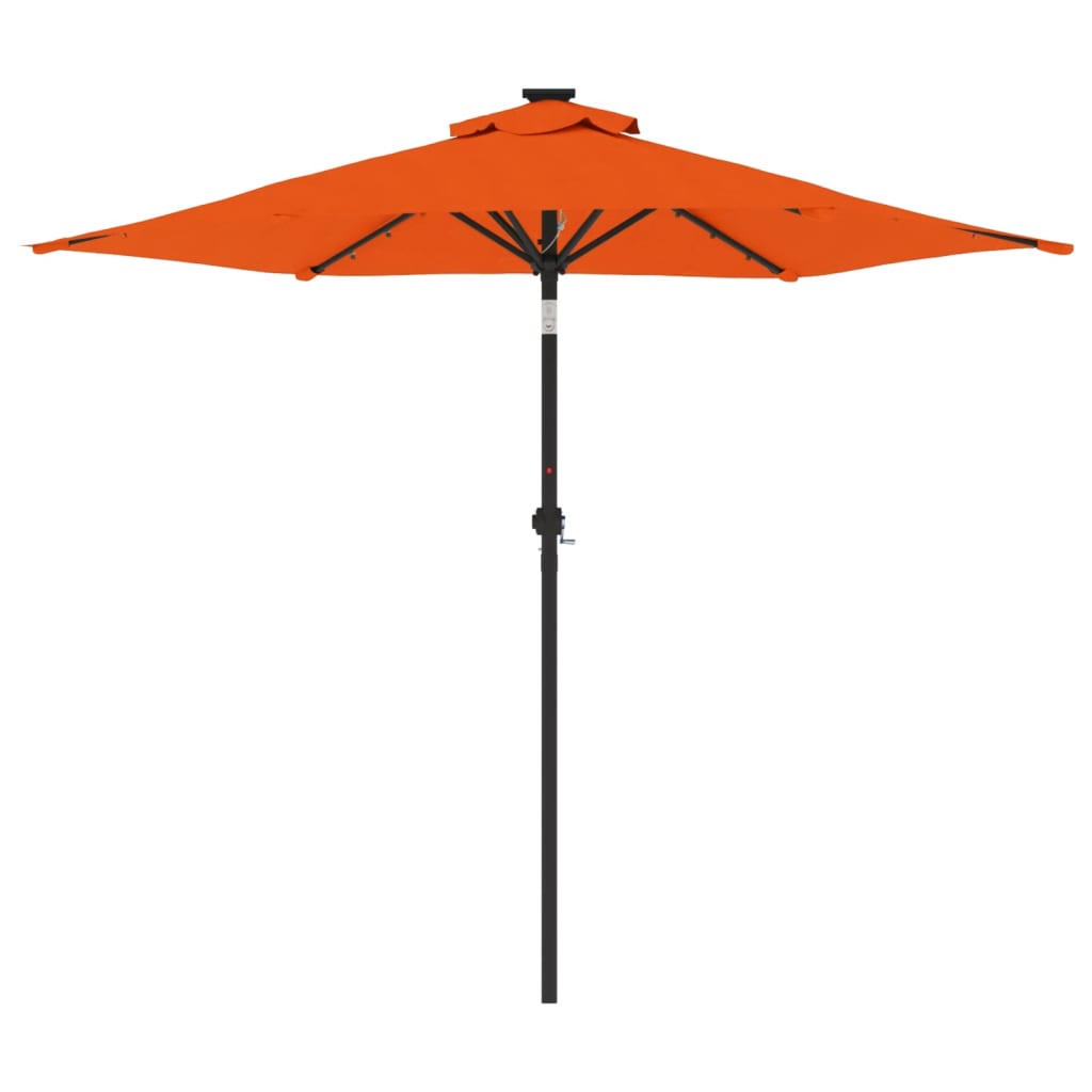 terrakotta kerti napernyő LED-del és acél rúddal 225x225x212 cm