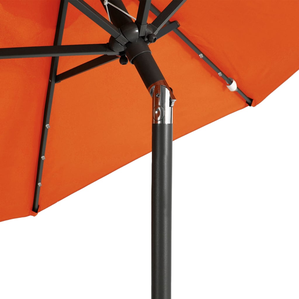 terrakotta kerti napernyő LED-del és acél rúddal 225x225x212 cm
