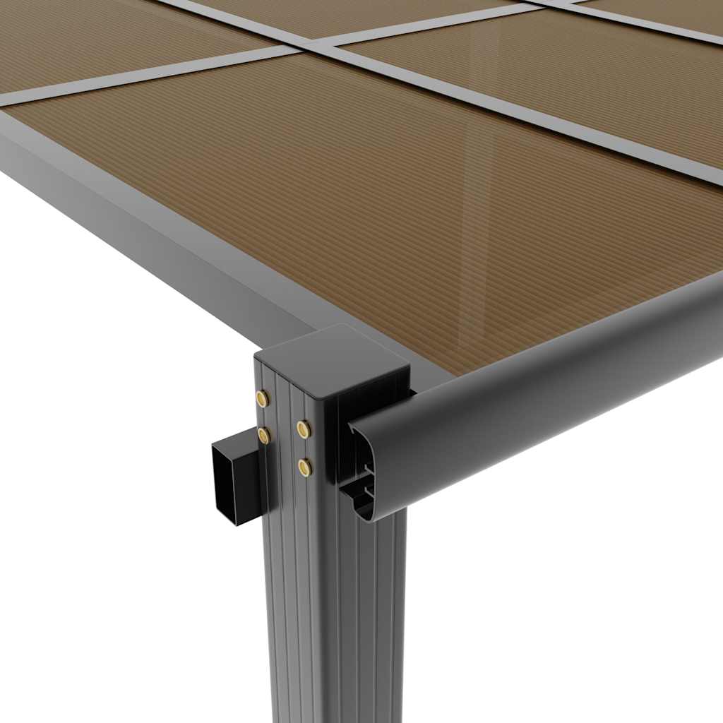 antracitszürke alumínium kerti pavilon 3x3 m