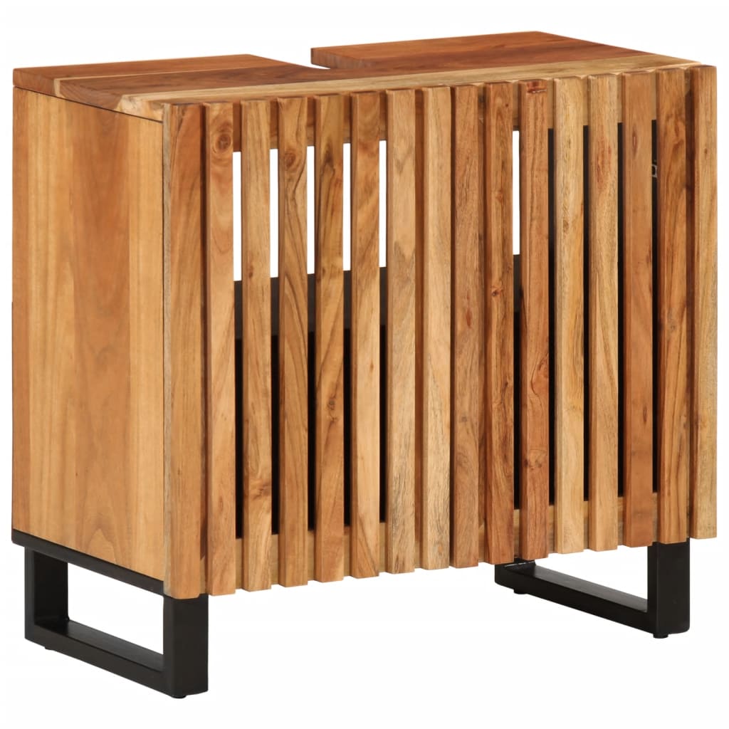 tömör akácfa fürdőszobai mosdószekrény 62 x 34 x 58 cm