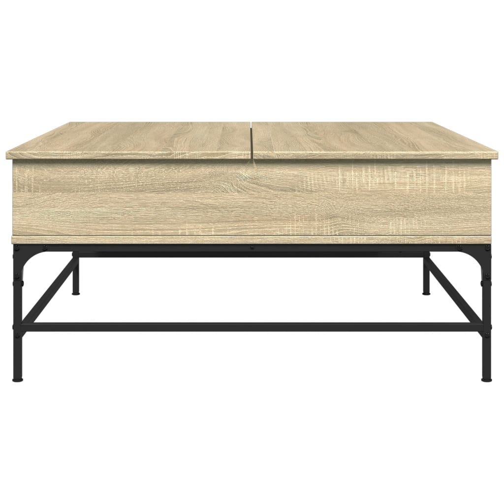 sonoma tölgy szerelt fa és fém dohányzóasztal 95 x 95 x 45 cm