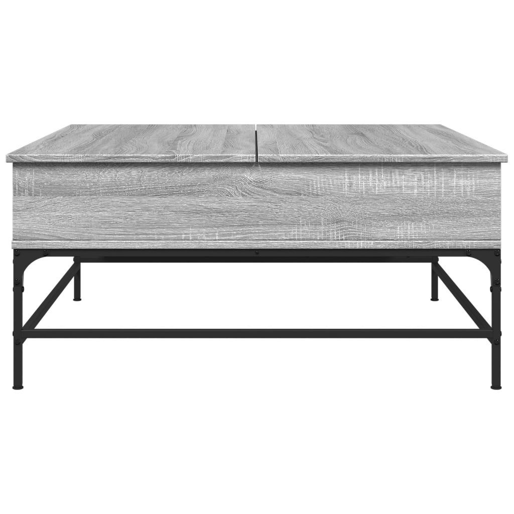 szürke sonoma szerelt fa és fém dohányzóasztal 95 x 95 x 45 cm