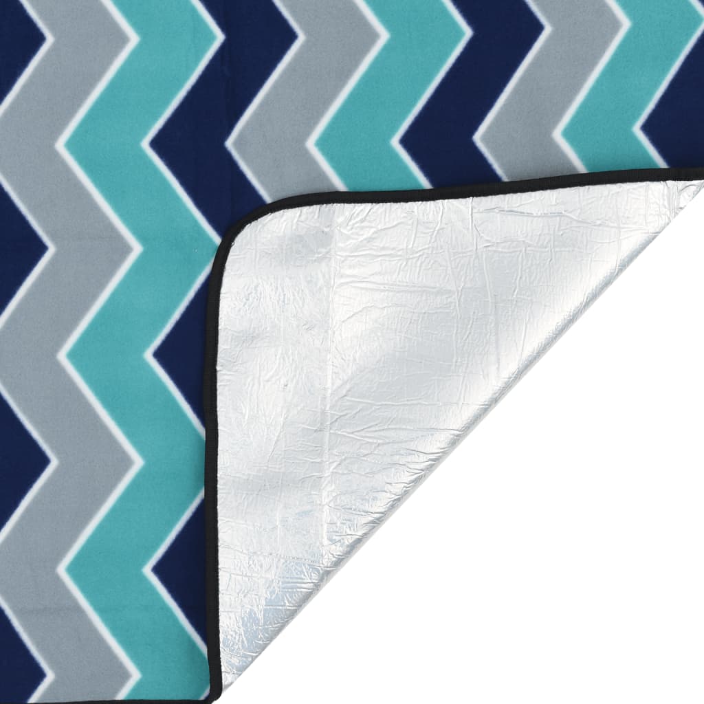összecsukható kék hullámos bársony pikniktakaró 200 x 150 cm