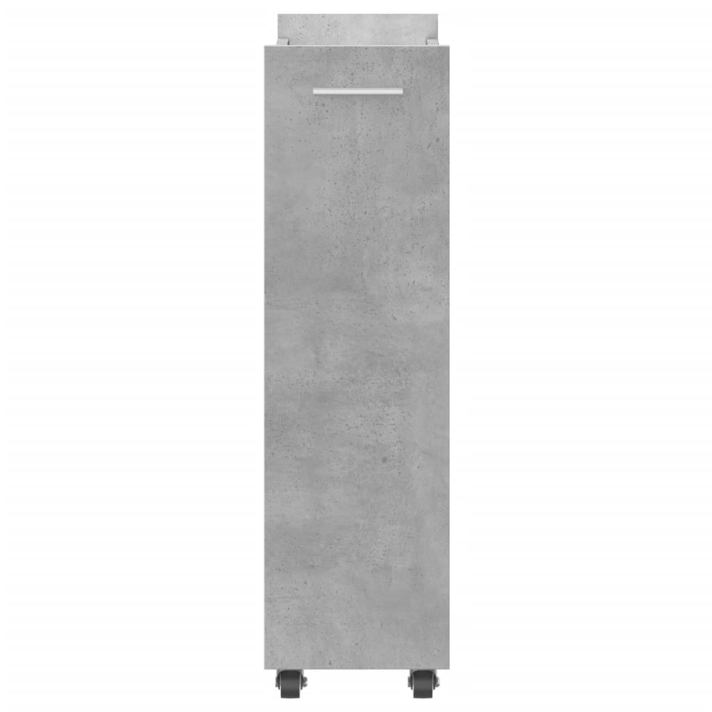 betonszürke szerelt fa szekrény kerekekkel 60 x 22 x 79 cm