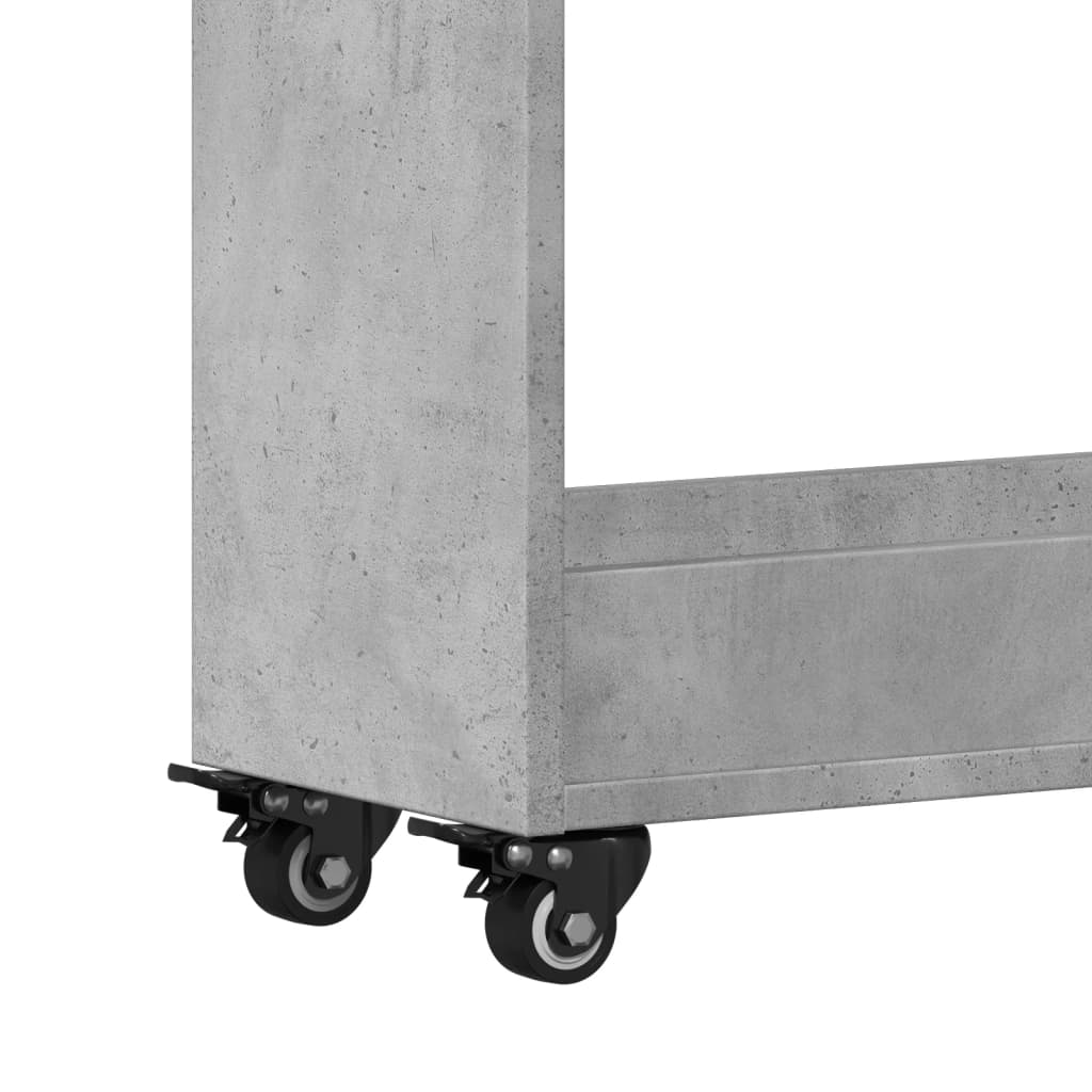 betonszürke szerelt fa szekrény kerekekkel 60 x 22 x 79 cm