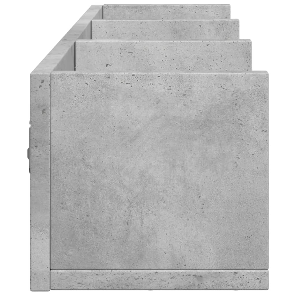2 db betonszürke szerelt fa faliszekrény 75x18x16,5 cm