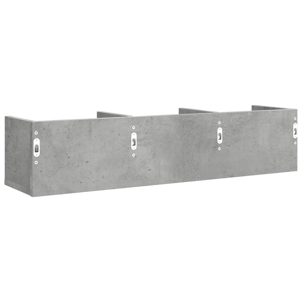 2 db betonszürke szerelt fa faliszekrény 75x18x16,5 cm