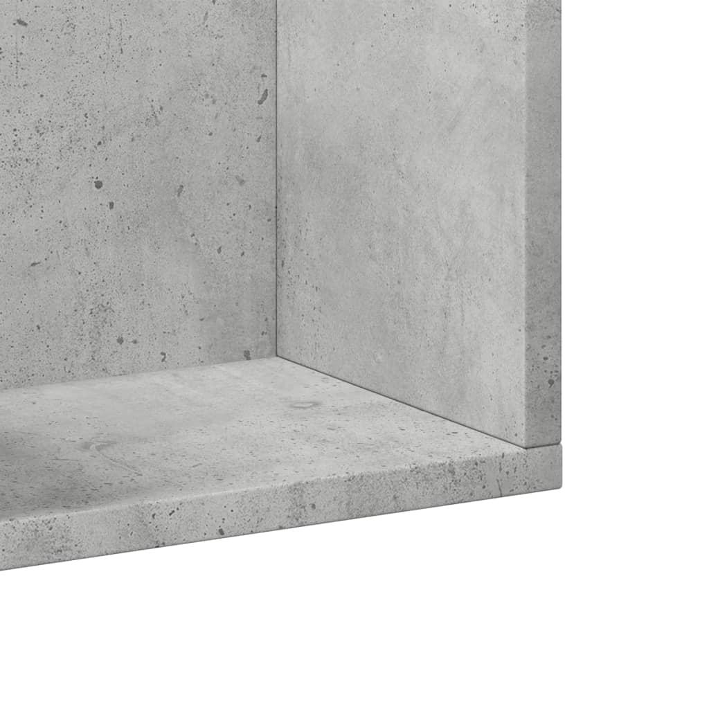 2 db betonszürke szerelt fa faliszekrény 75x18x16,5 cm
