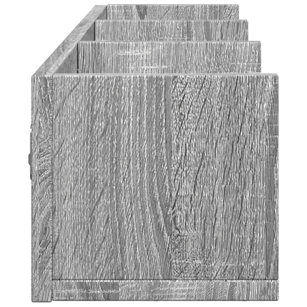2 db szürke sonoma színű szerelt fa faliszekrény 75x18x16,5 cm
