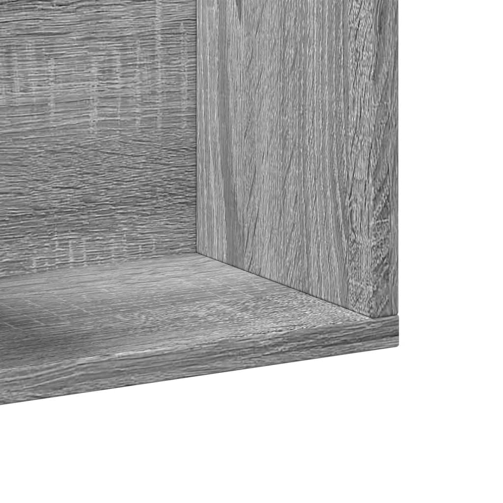 2 db szürke sonoma színű szerelt fa faliszekrény 75x18x16,5 cm