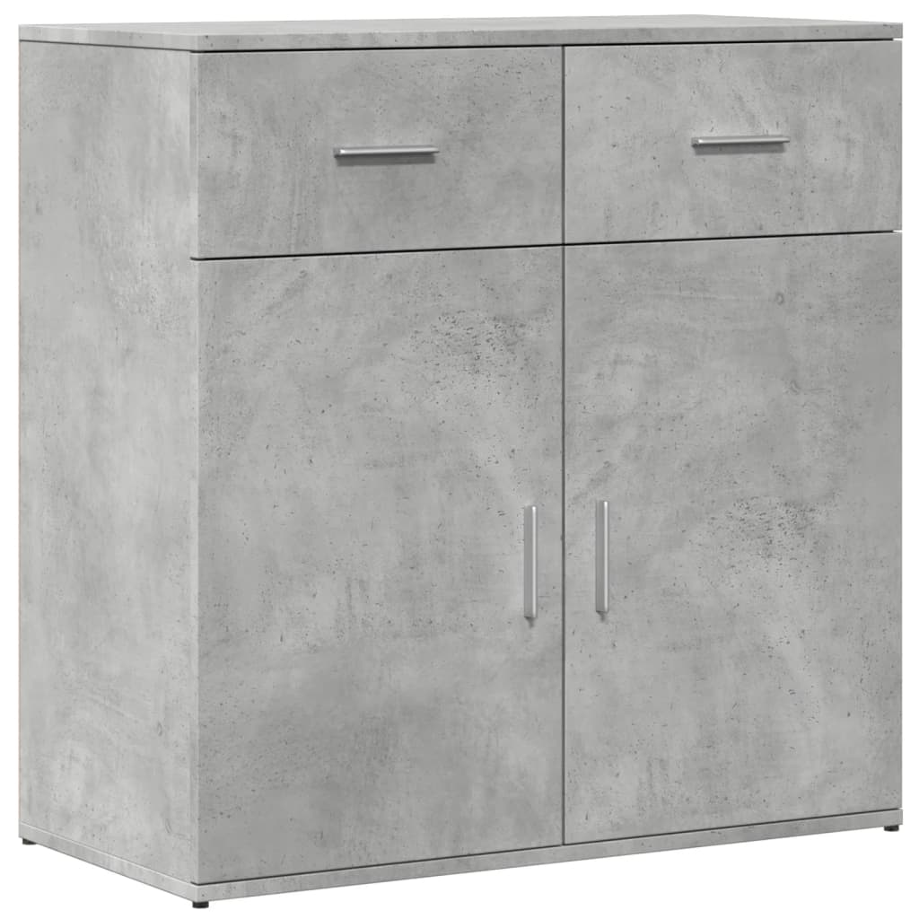 betonszürke szerelt fa tálalószekrény 79 x 38 x 80 cm