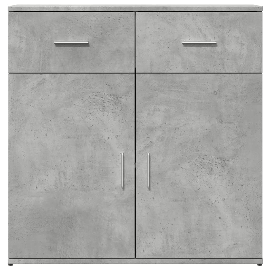 betonszürke szerelt fa tálalószekrény 79 x 38 x 80 cm