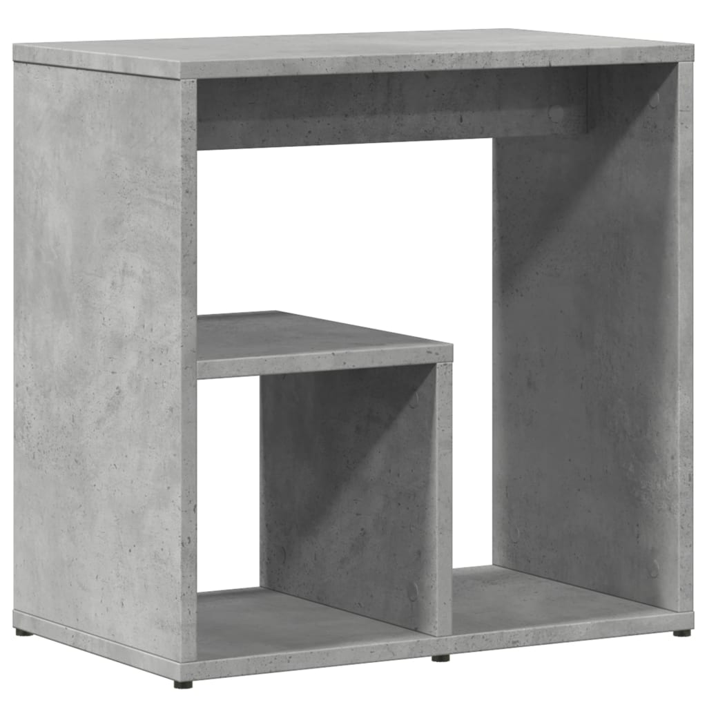 2 db betonszürke szerelt fa kisasztal 50x30x50 cm