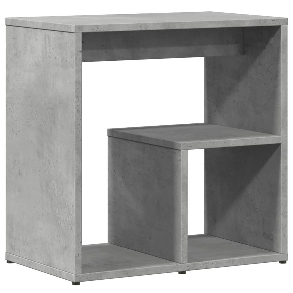 2 db betonszürke szerelt fa kisasztal 50x30x50 cm