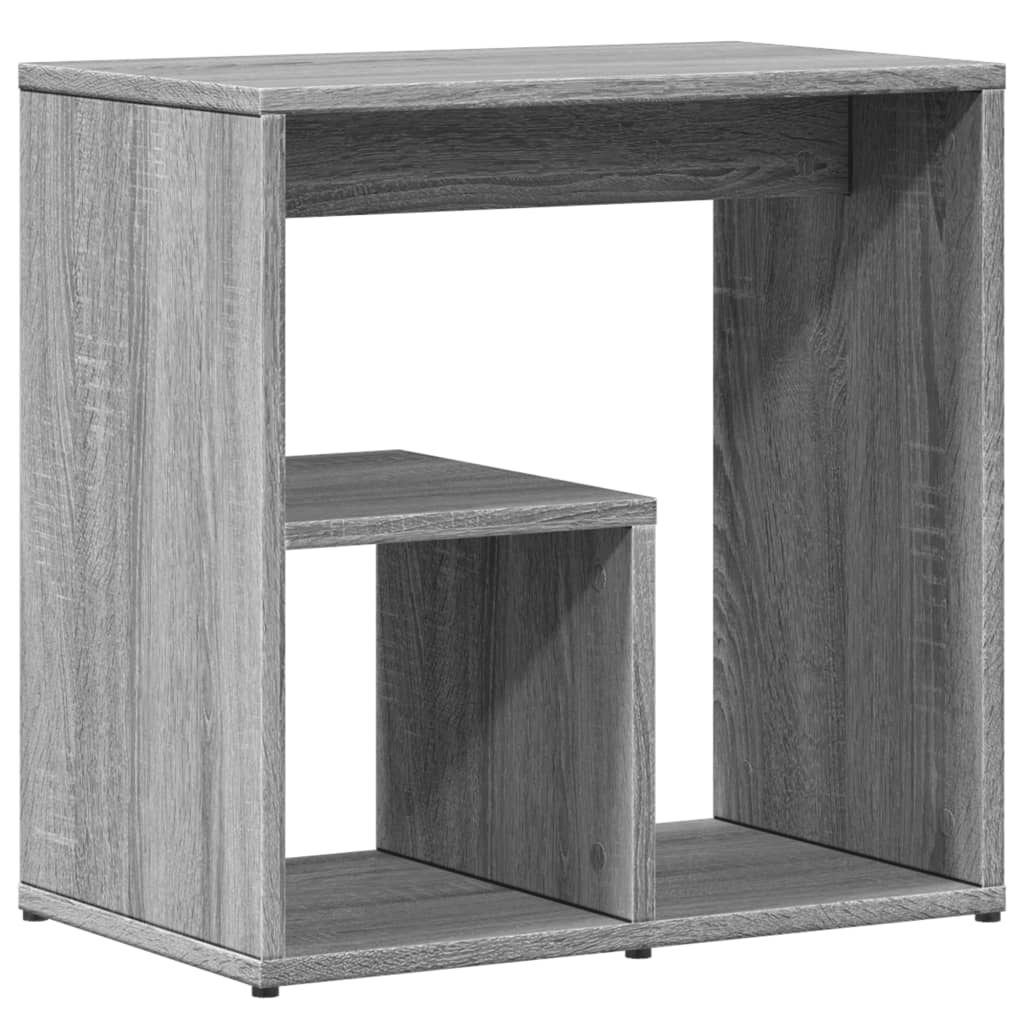 2 db szürke sonoma színű szerelt fa kisasztal 50x30x50 cm