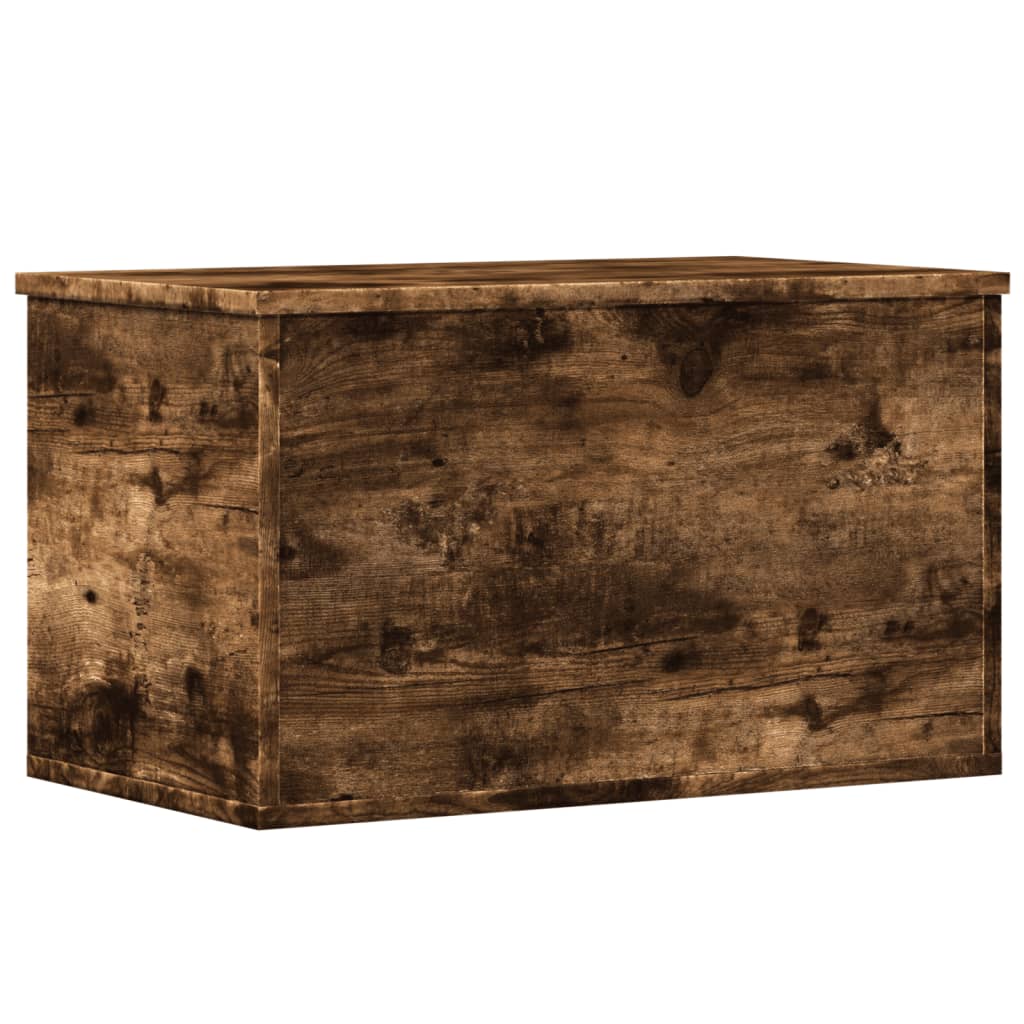 füstös tölgy színű szerelt fa tárolóláda 60 x 35 x 35 cm