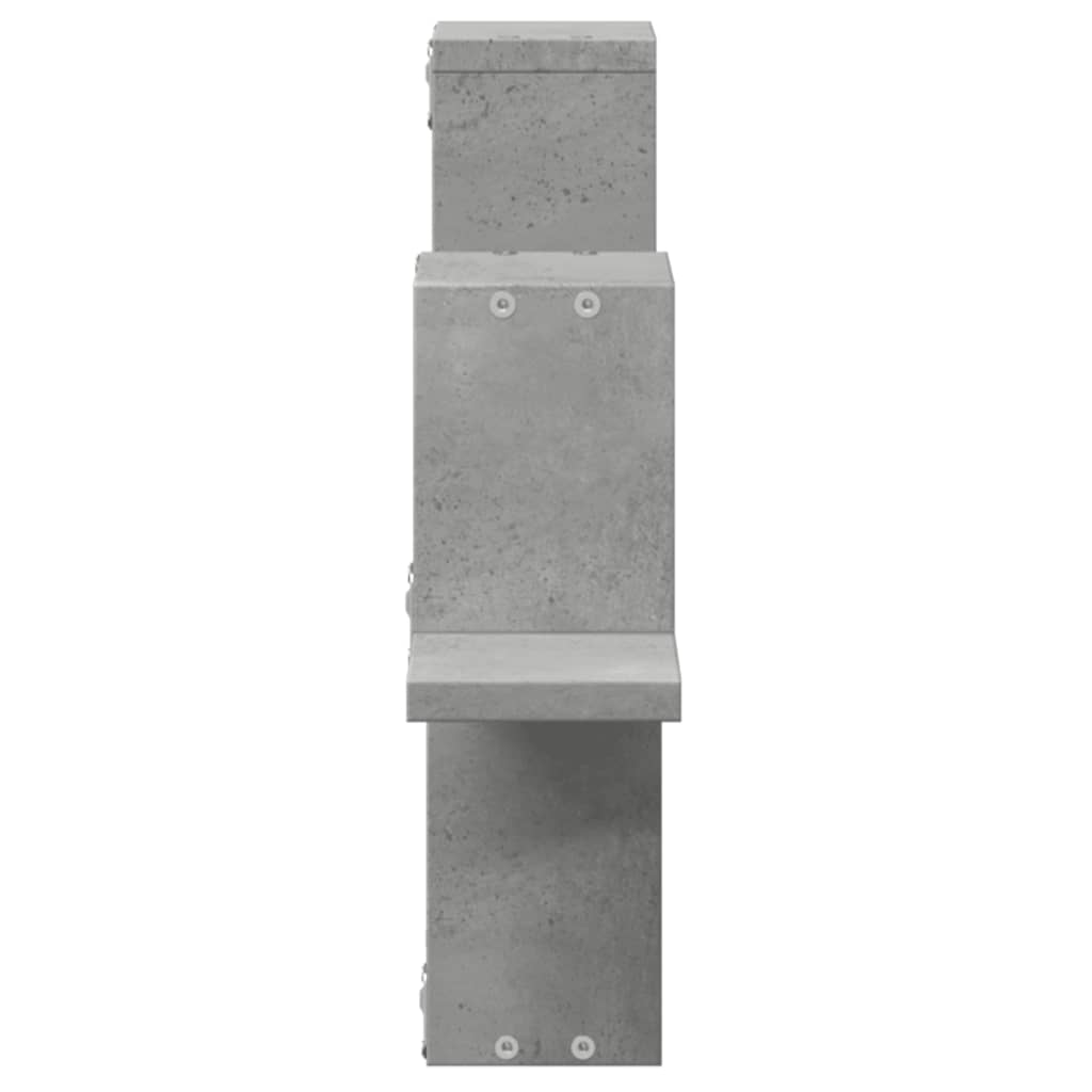 betonszürke szerelt fa fali polc 104,5 x 10 x 43 cm