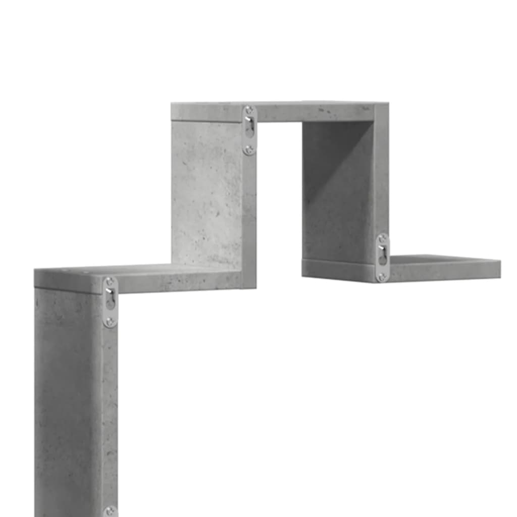 betonszürke szerelt fa fali polc 104,5 x 10 x 43 cm