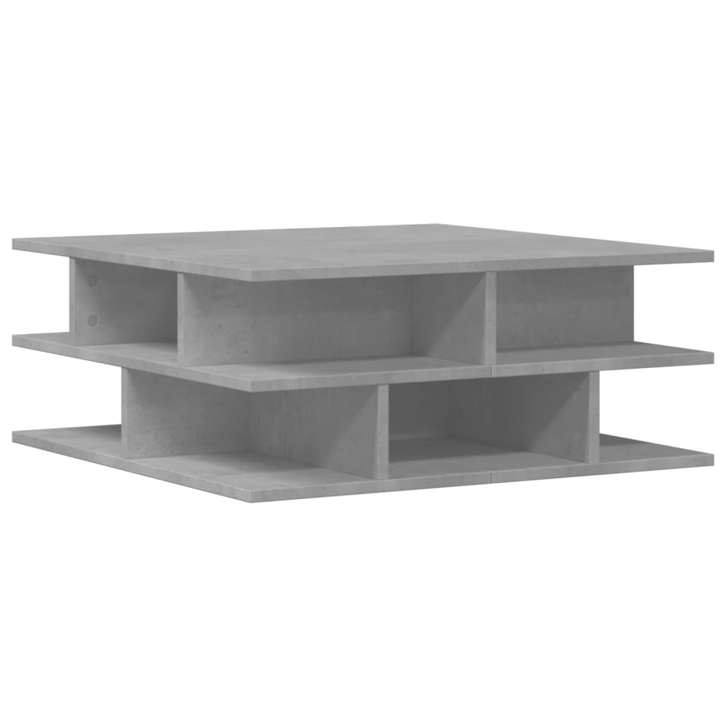 betonszürke szerelt fa dohányzóasztal 70x70x29 cm