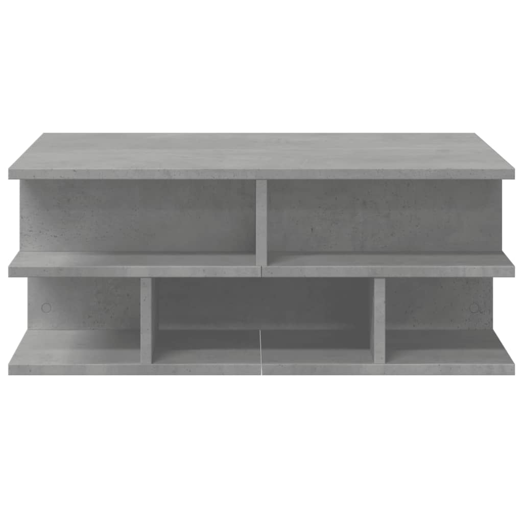 betonszürke szerelt fa dohányzóasztal 70x70x29 cm
