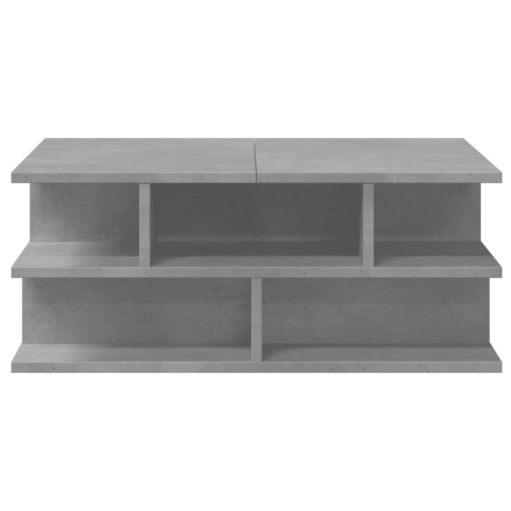 betonszürke szerelt fa dohányzóasztal 70x70x29 cm