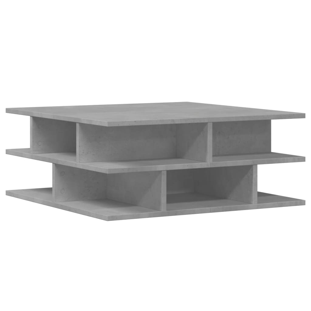betonszürke szerelt fa dohányzóasztal 70x70x29 cm