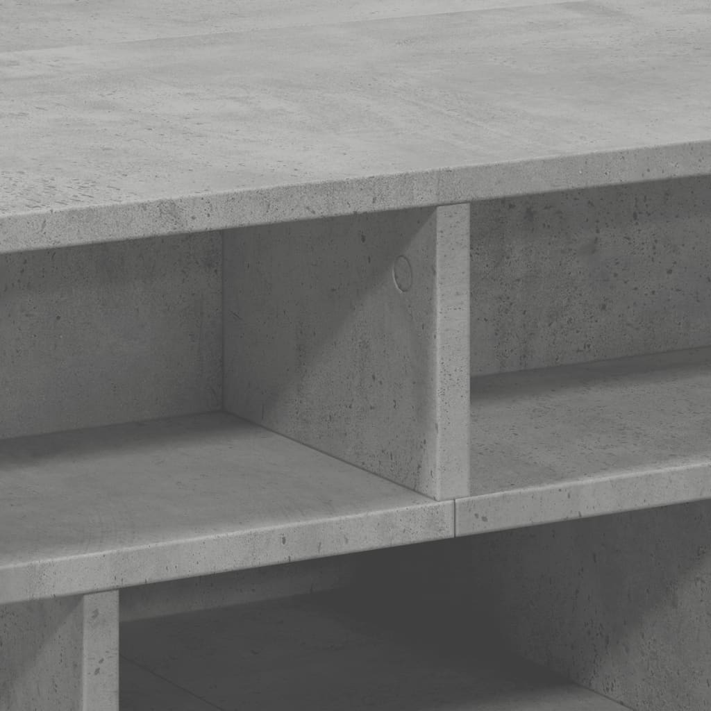 betonszürke szerelt fa dohányzóasztal 70x70x29 cm