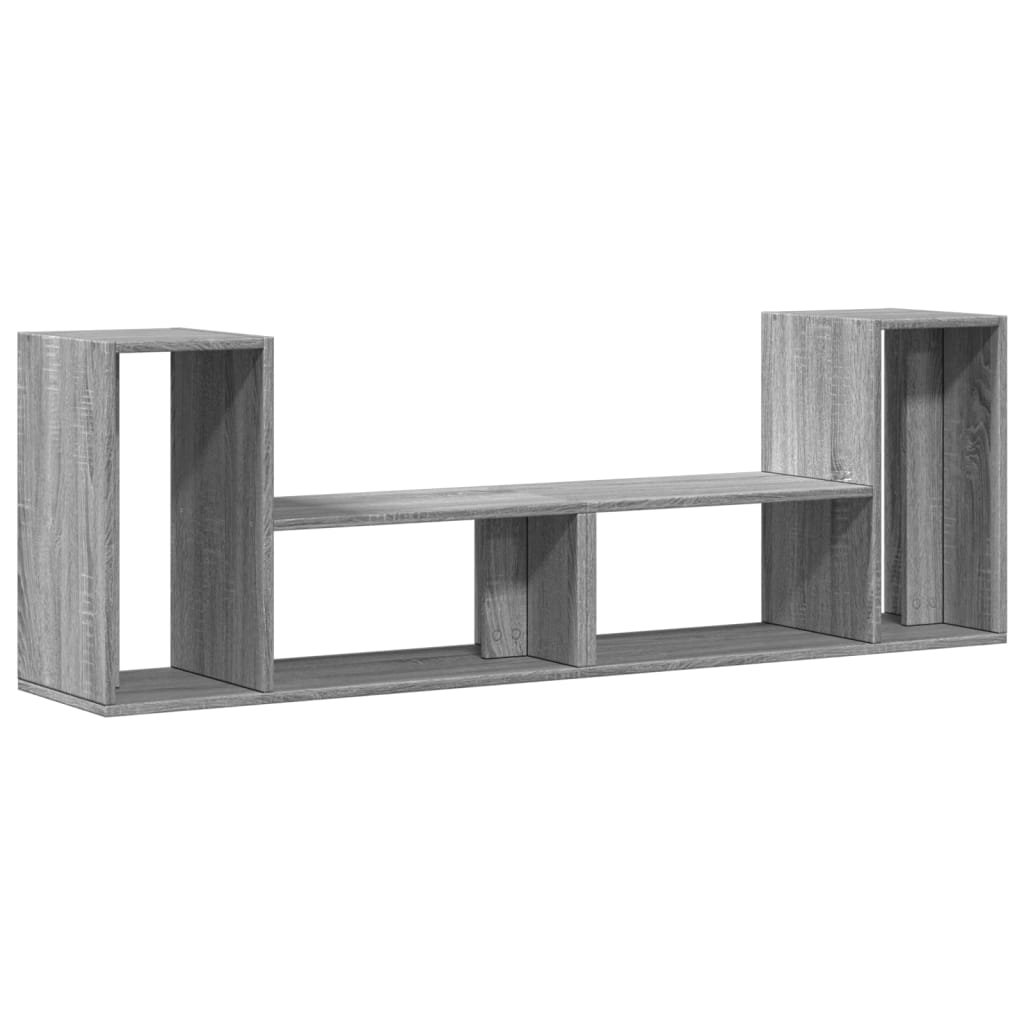 2 db szürke sonoma szerelt fa fali TV-szekrény 75 x 30 x 50 cm