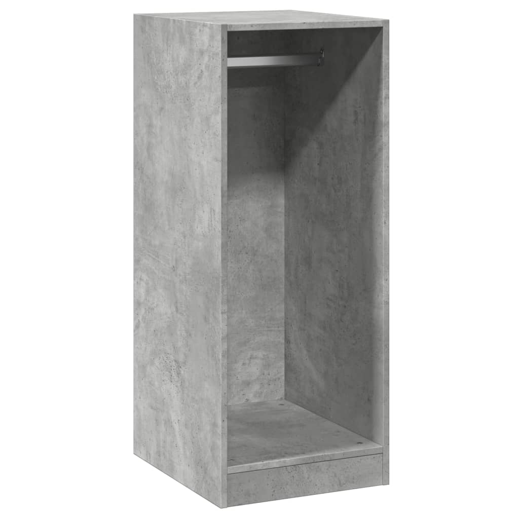 betonszürke szerelt fa ruhásszekrény 48 x 41 x 102 cm
