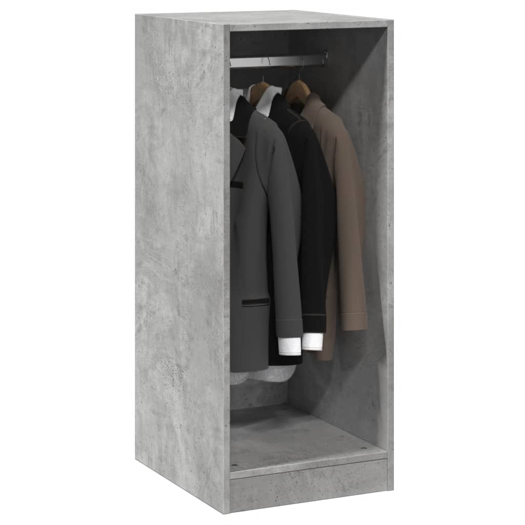 betonszürke szerelt fa ruhásszekrény 48 x 41 x 102 cm