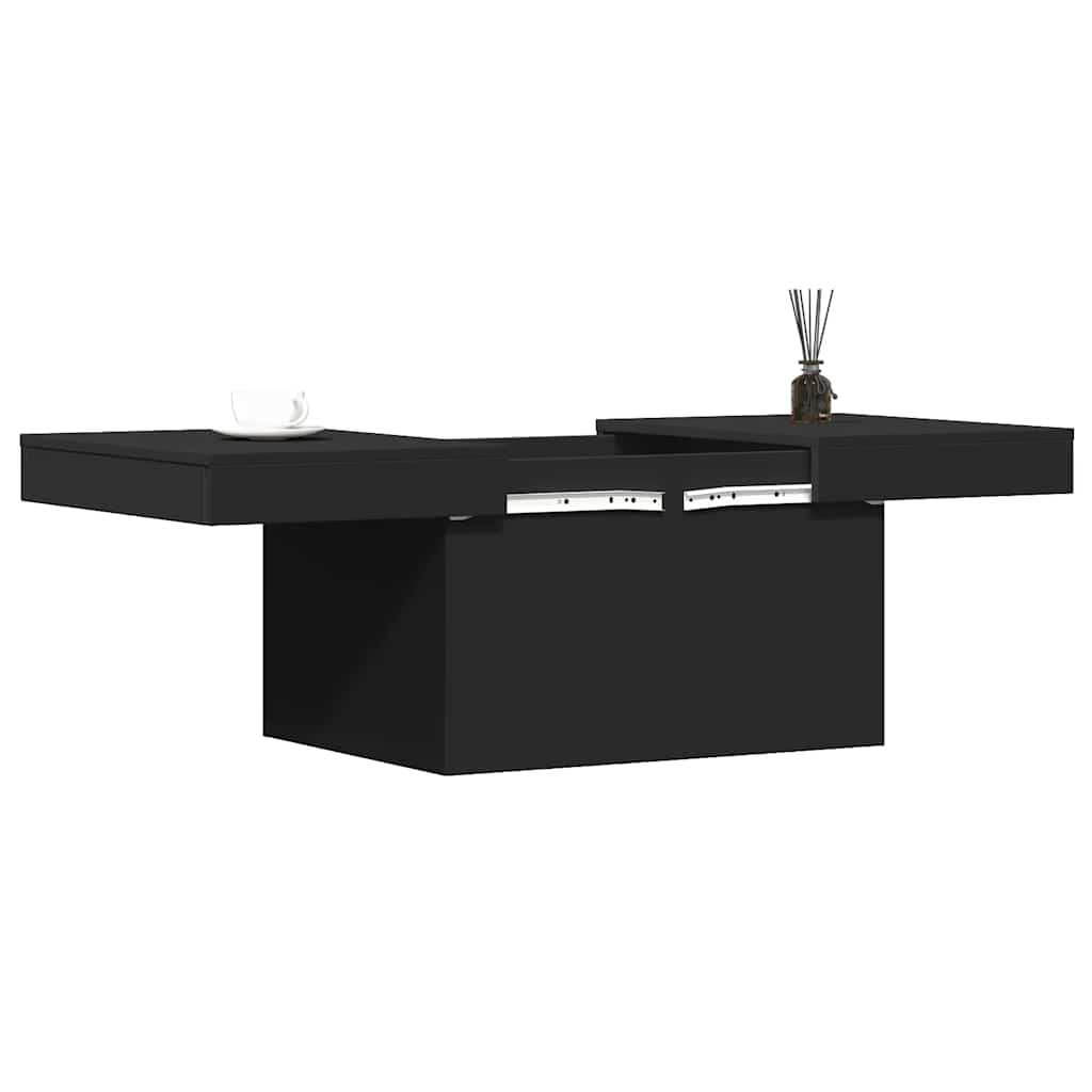 fekete szerelt fa dohányzóasztal 80 x 55 x 40 cm