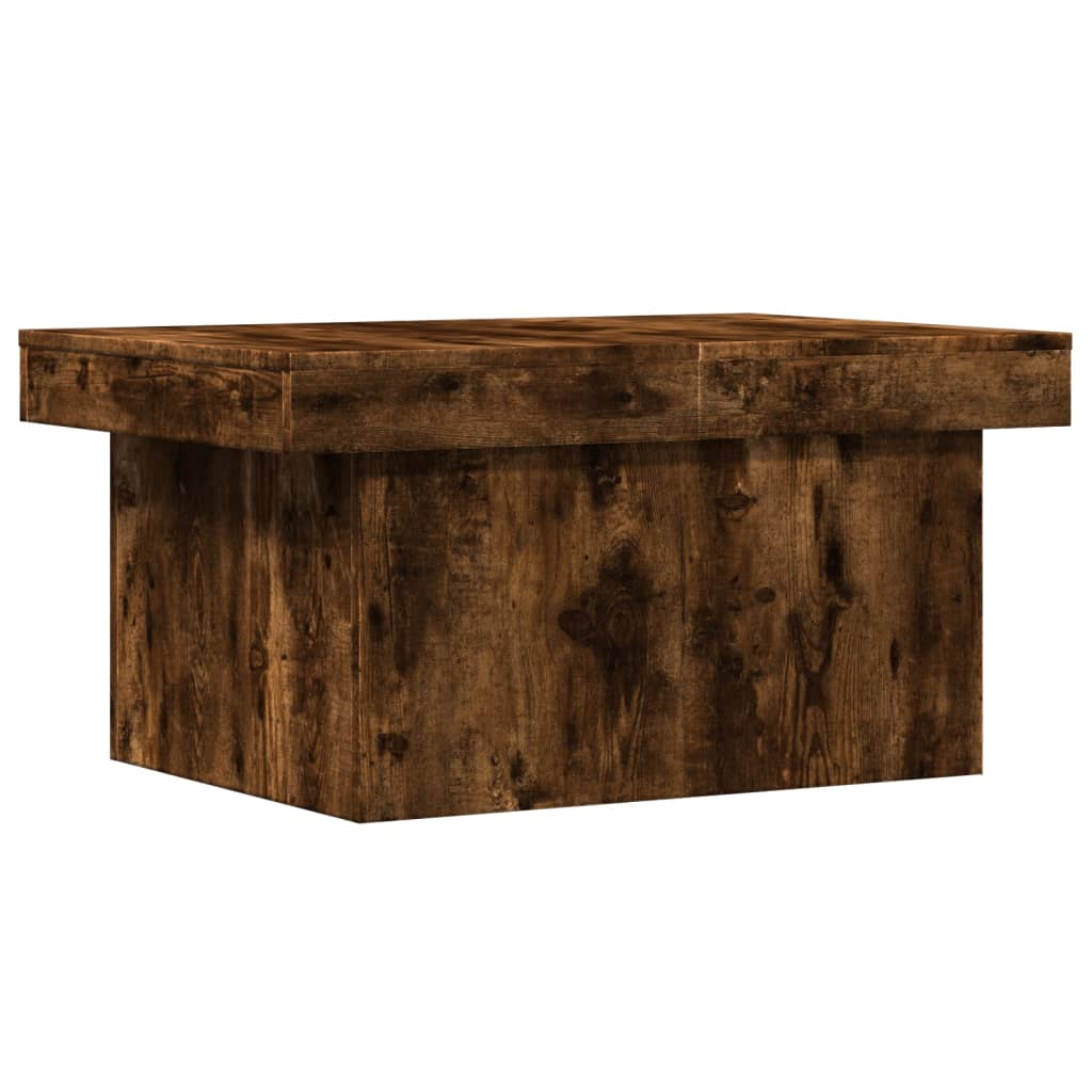 füstös tölgy színű szerelt fa dohányzóasztal 80 x 55 x 40 cm