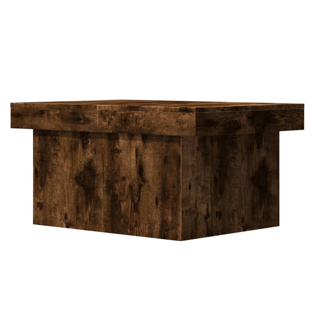 füstös tölgy színű szerelt fa dohányzóasztal 80 x 55 x 40 cm